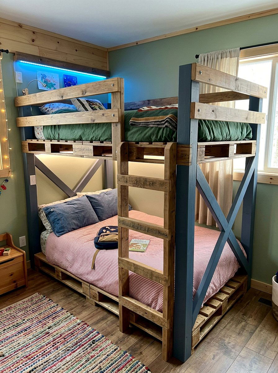 Dog Pallet Bed - 25 Pallet bed frame with LED strip ideas