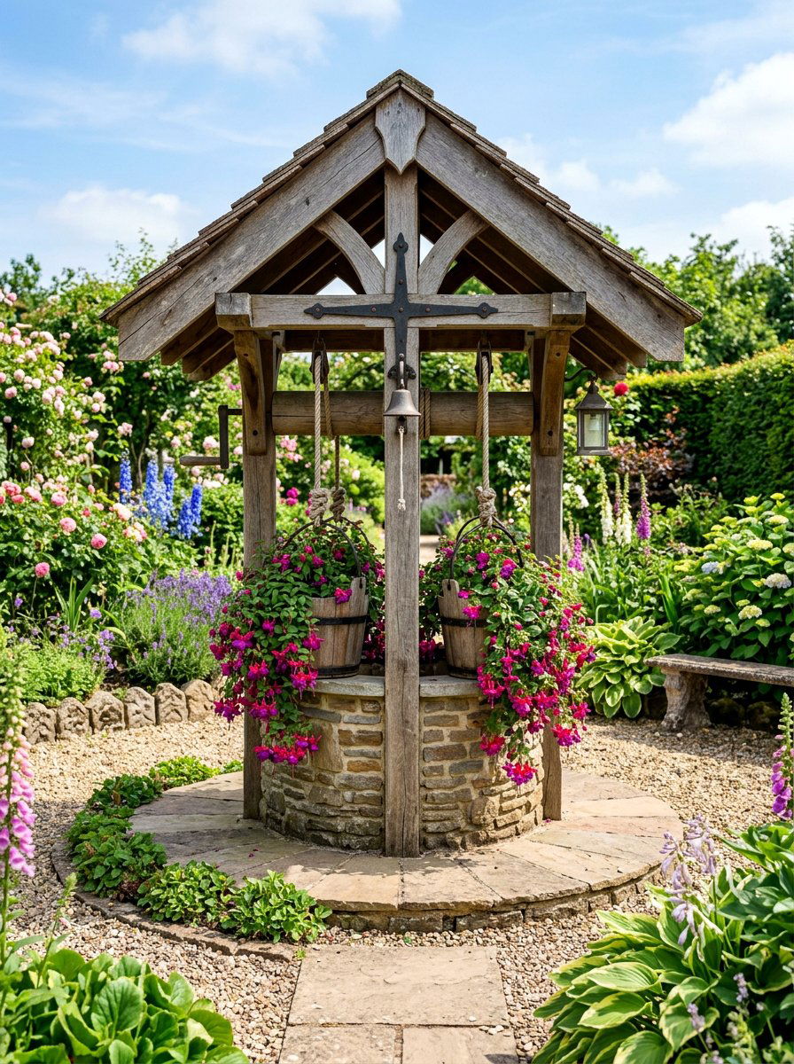Double Bucket Wishing Well - 25 Pallet Wishing Well Planter Ideas