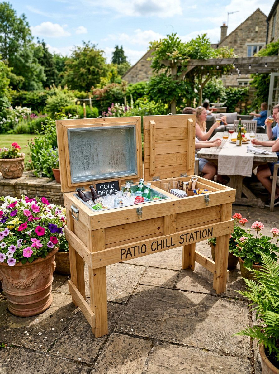Double Cooler Pallet Stand - 25 Pallet Ice Chest Holder Ideas