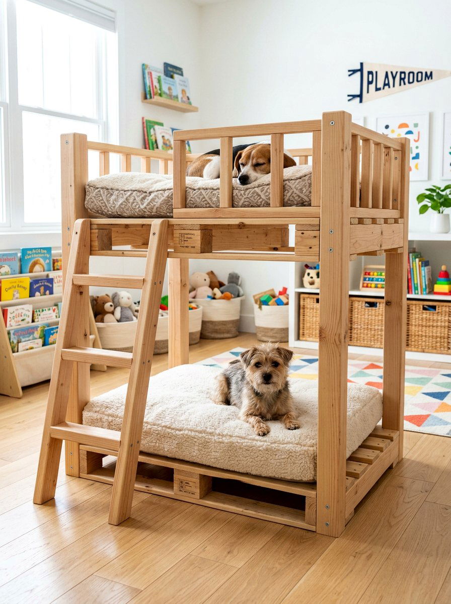 Double Decker Pallet Dog Bed - 25 pallet bed for dogs