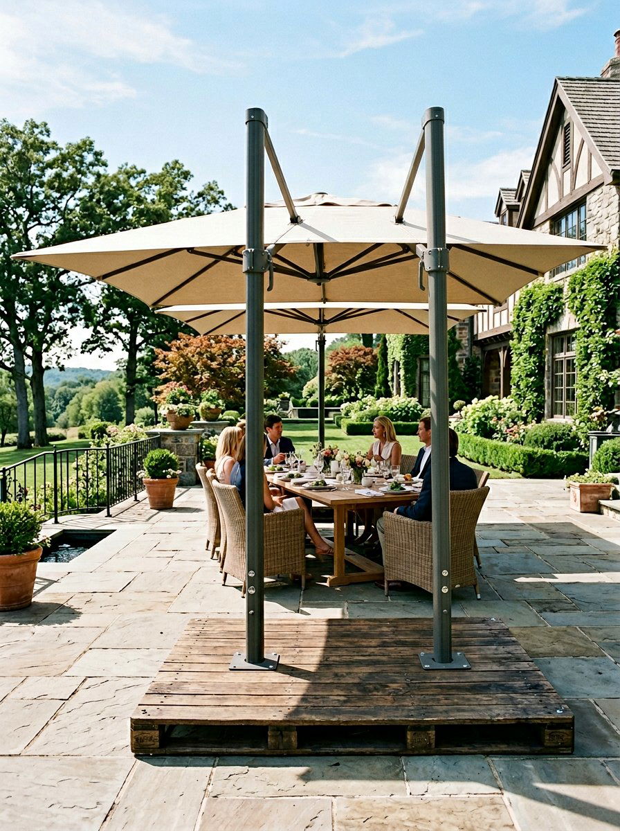 Double Pallet Base - 25 Pallet Umbrella Stand Ideas