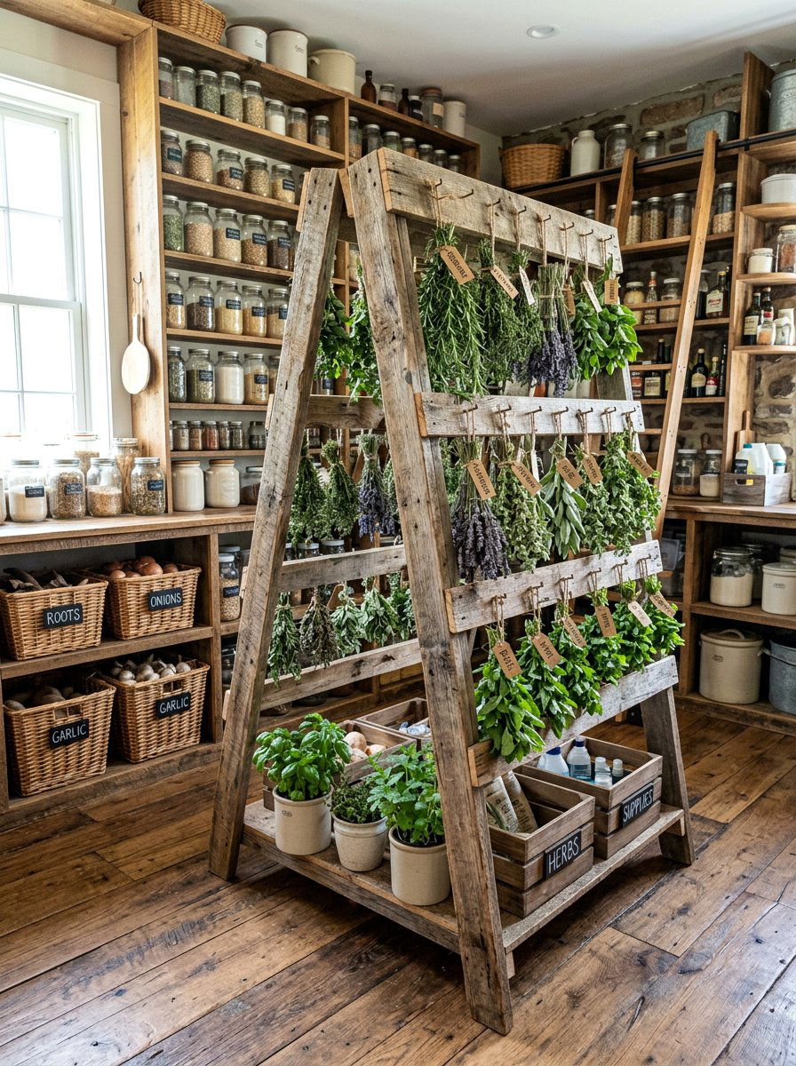 Double Sided Herb Rack - 25 Pallet Herb Drying Rack Ideas