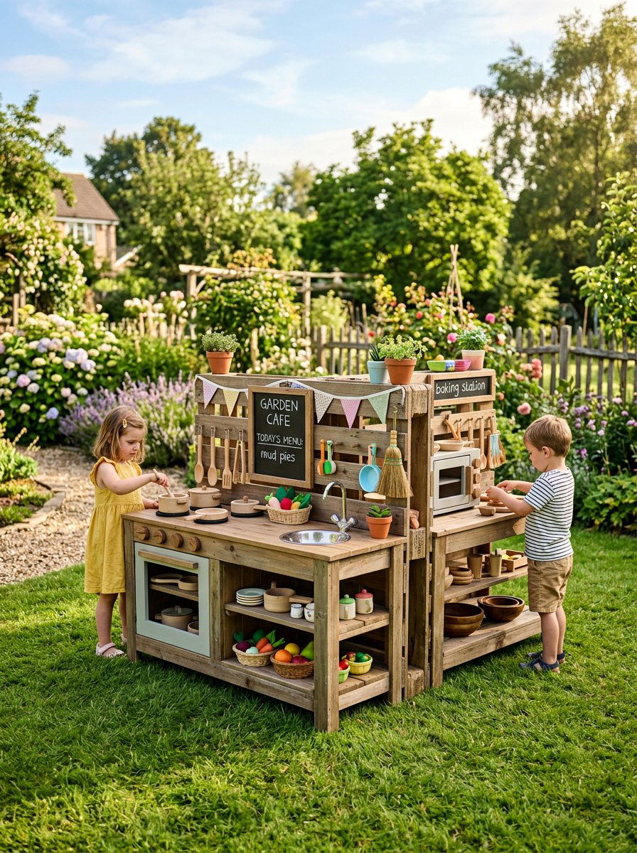 Double Sided Outdoor Play Kitchen - 25 Pallet Outdoor Play Kitchen Ideas