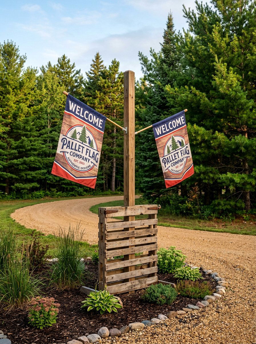 Double Sided Pallet Flag - 25 Pallet Flag Holder Ideas