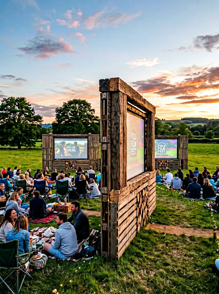 Double Sided Pallet Projector Screen - 25 Pallet Outdoor Movie Screen Ideas