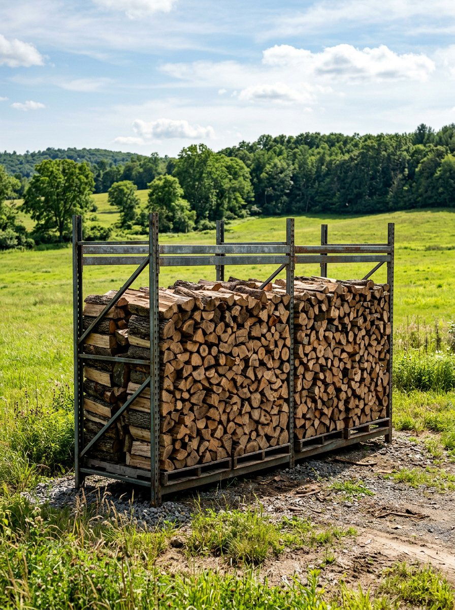 Double Wide Pallet Rack - 25 Pallet Firewood Storage Rack Ideas
