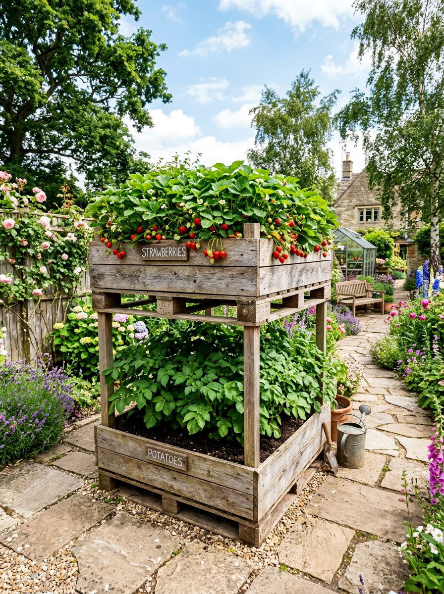 Double decker pallet garden - 25 Pallet Raised Garden Bed Ideas