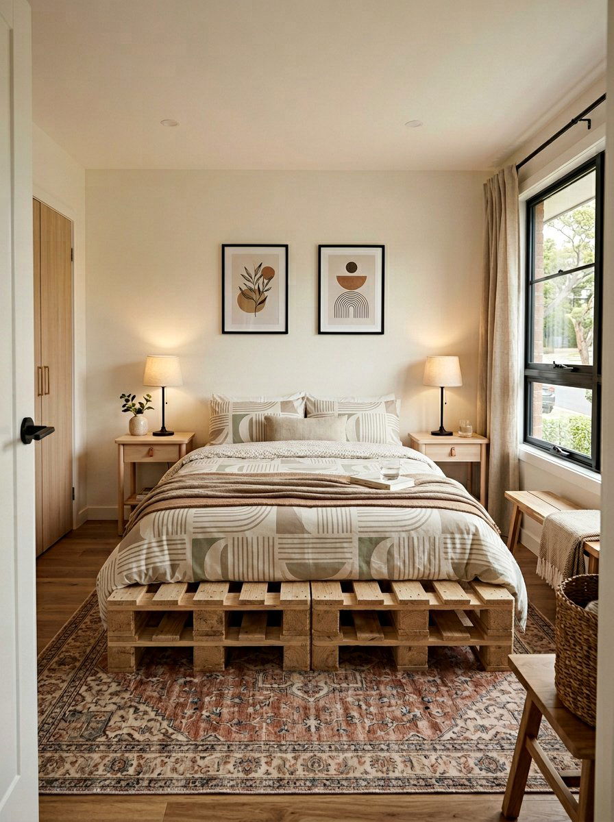 Double pallet bed for couples master - 25 Pallet bed ideas for master bedroom