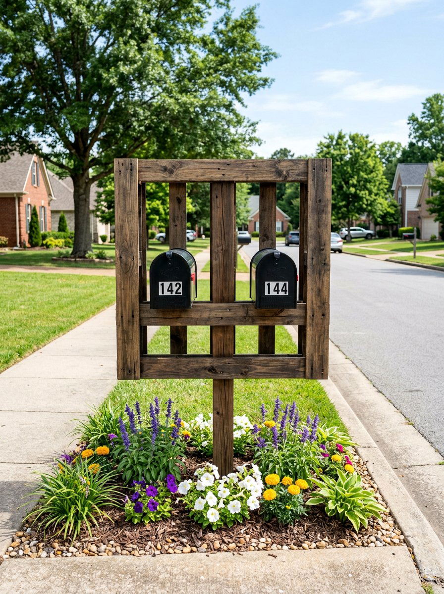 Double pallet mailbox post - 25 Pallet Mailbox Post Ideas