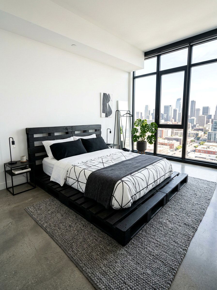 Double pallet platform bed - 25 Double pallet bed ideas