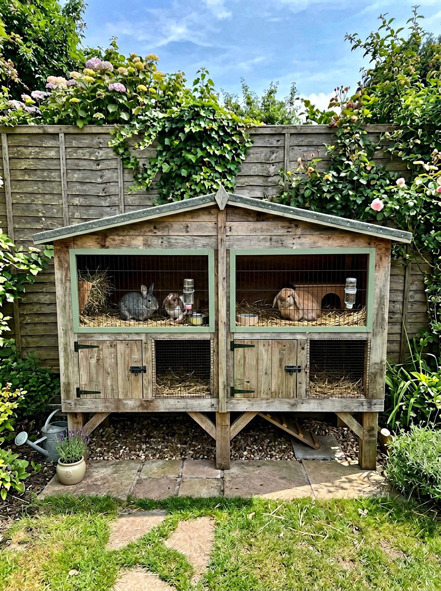 Double rabbit hutch - 25 Pallet Rabbit Hutch Ideas