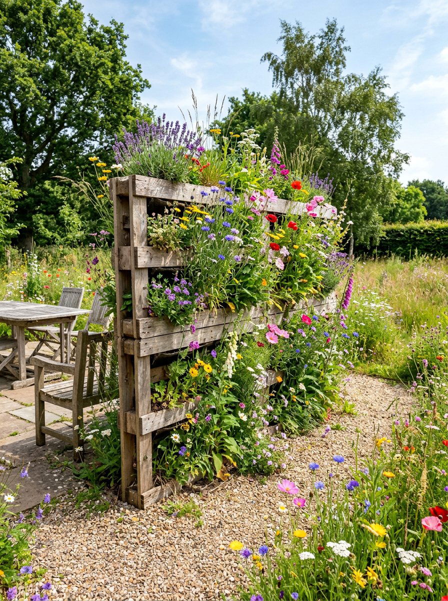 Double sided pallet garden - 25 Pallet Vertical Flower Garden Ideas