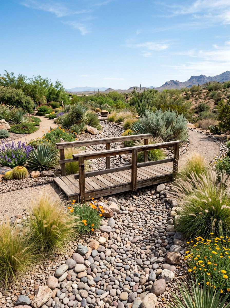 Dry Creek Bed Bridge - 25 Pallet Bridge for Garden Ideas