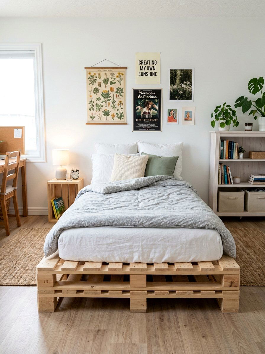 Easy pallet bed - 25 Pallet bed ideas for girls room
