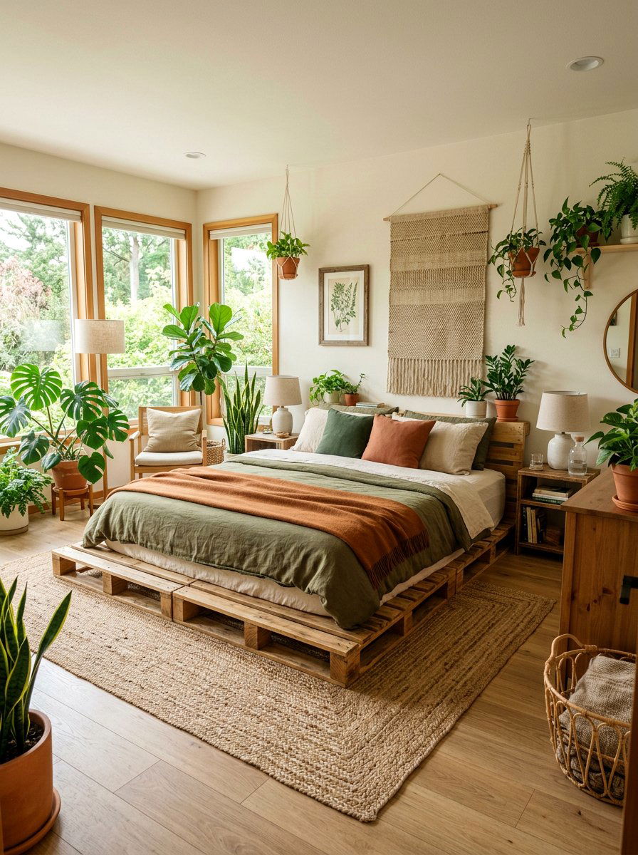 Eco Friendly Pallet Bed - 25 California king pallet bed ideas