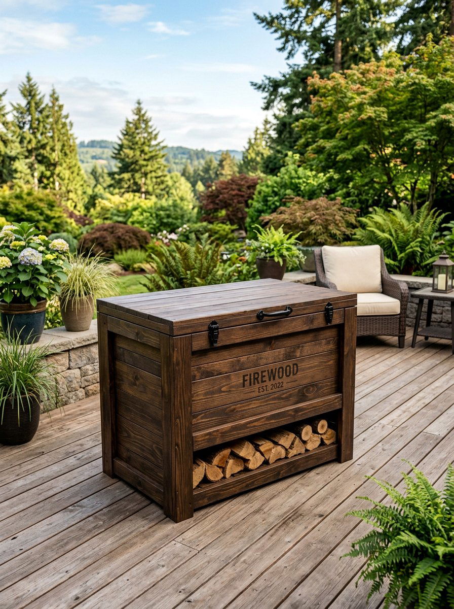 Enclosed Pallet Firewood Box - 25 Pallet Firewood Storage Rack Ideas