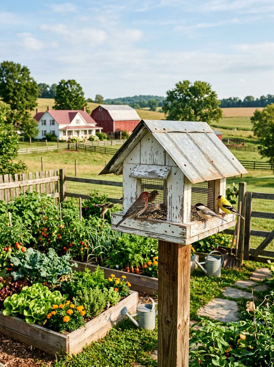 Farmhouse Bird Feeder - 25 Pallet Bird Feeder Ideas