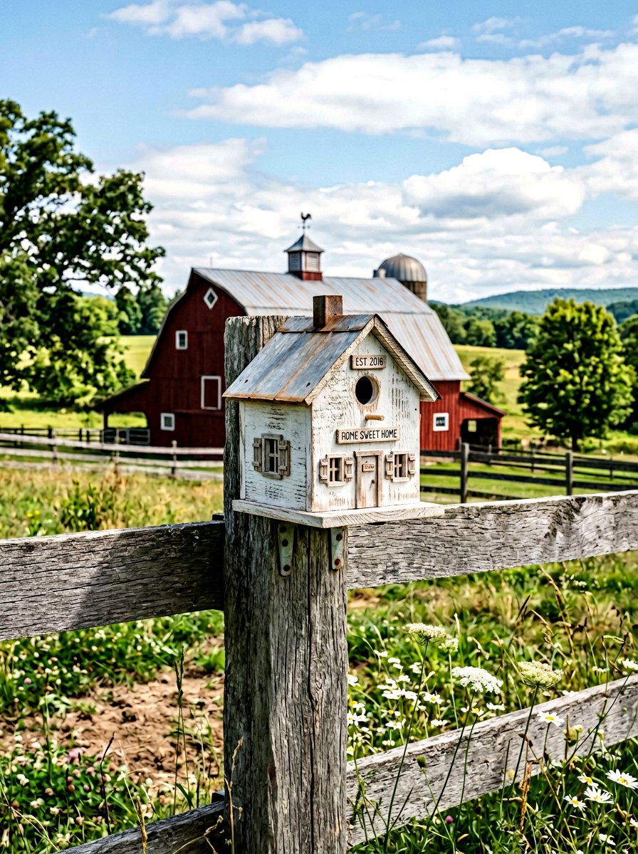 Farmhouse Birdhouse - 25 Pallet Birdhouse Ideas