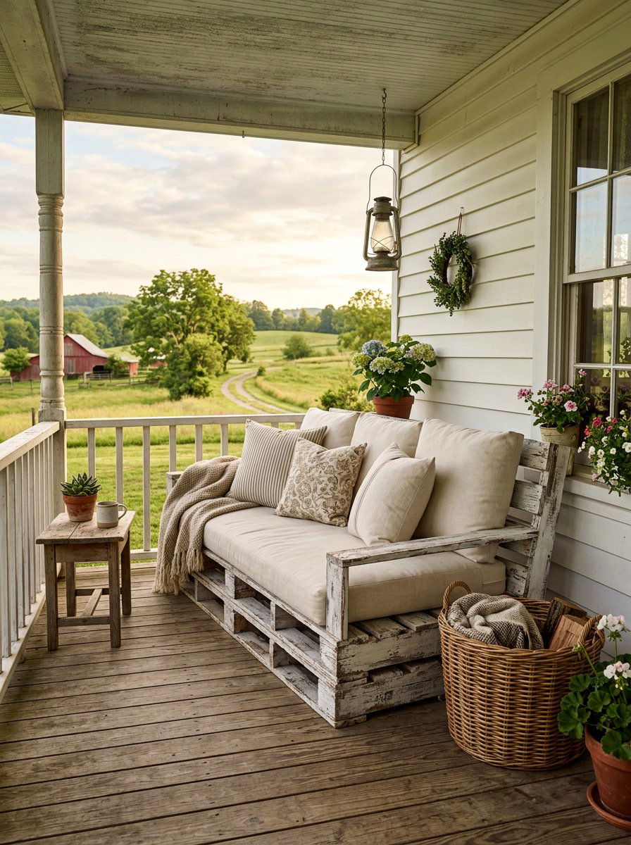 Farmhouse Pallet Sofa - 25 Pallet Lounge Chair Ideas