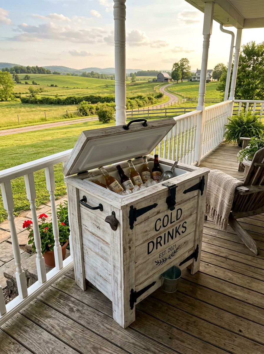 Farmhouse Style Pallet Cooler - 25 Pallet Ice Chest Holder Ideas