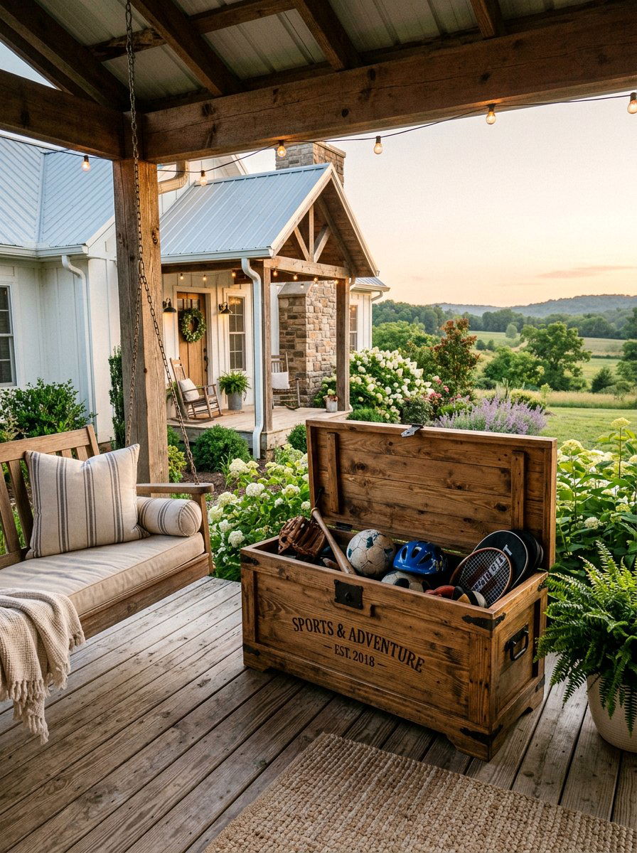 Farmhouse Style Wood Chest - 25 Pallet Outdoor Storage Box Ideas