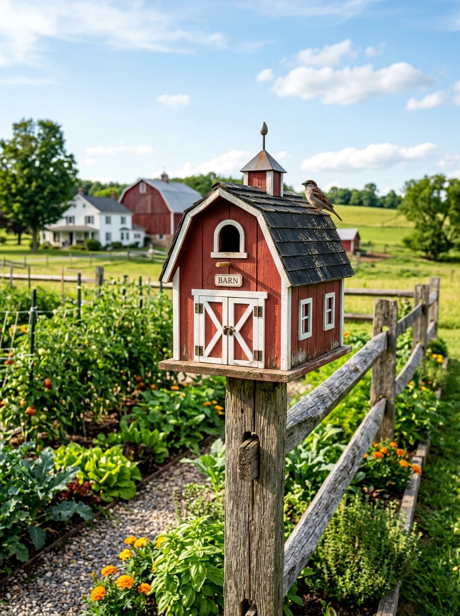 Farmhouse barn birdhouse - 25 unique birdhouse designs