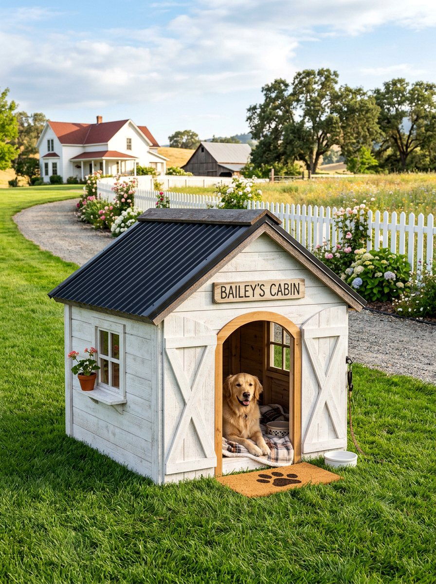 Farmhouse pallet dog house - 25 pallet dog house ideas