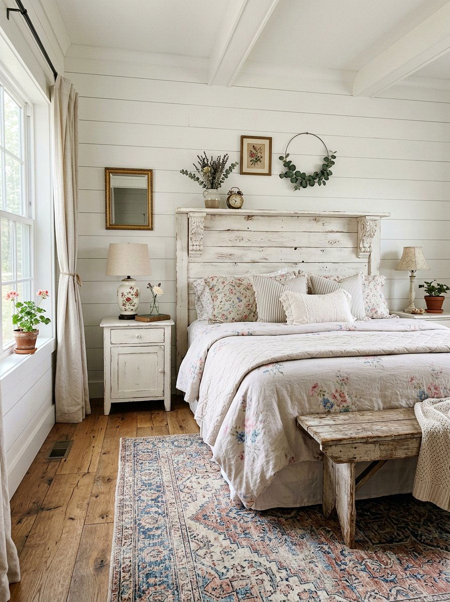 Farmhouse pallet headboard - 25 Pallet headboard ideas