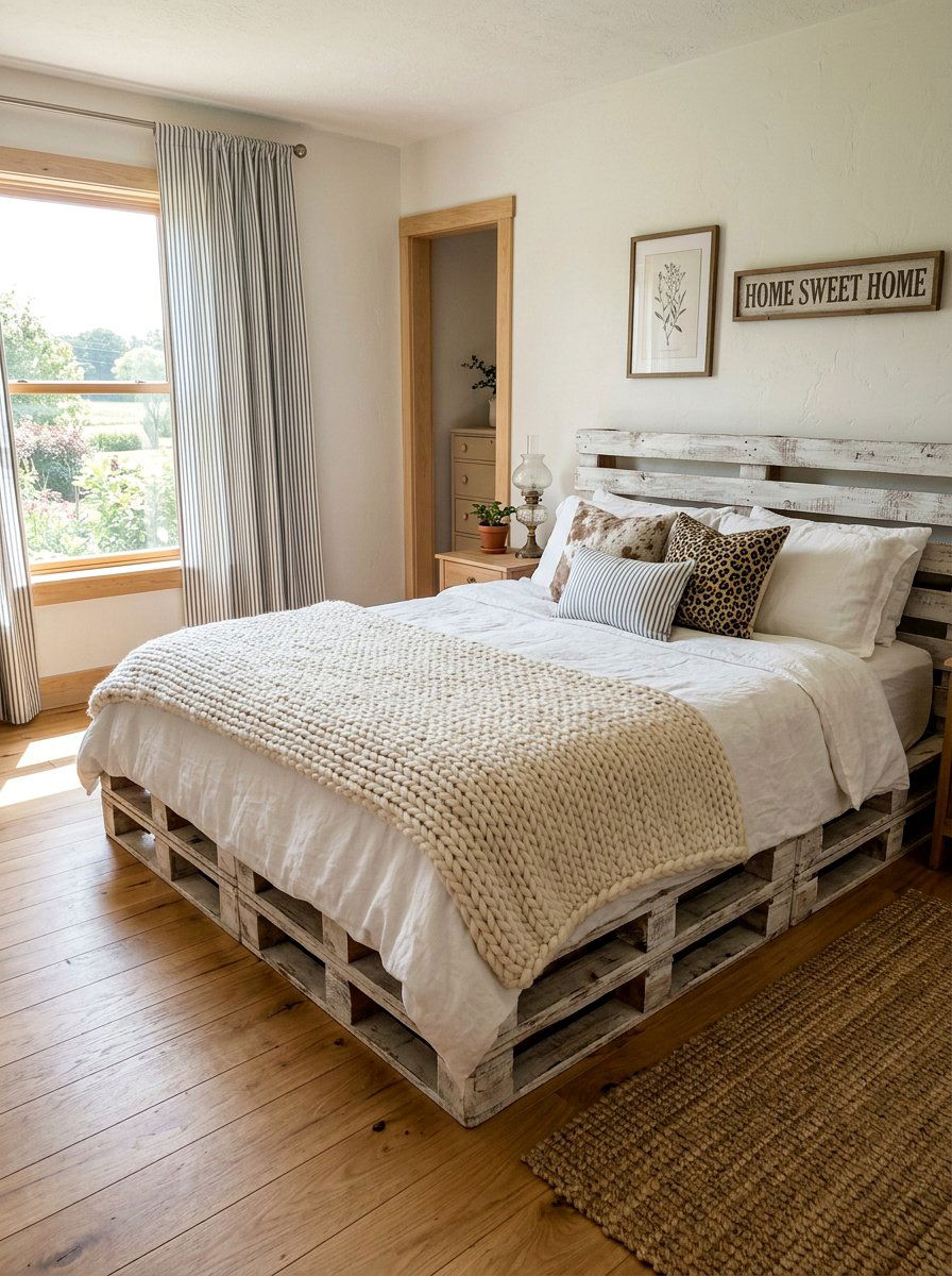 Farmhouse style pallet bed - 25 Pallet bed ideas for boys room