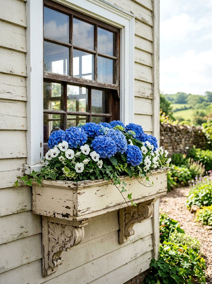 Farmhouse style window planter - 25 Pallet Window Box Planter Ideas