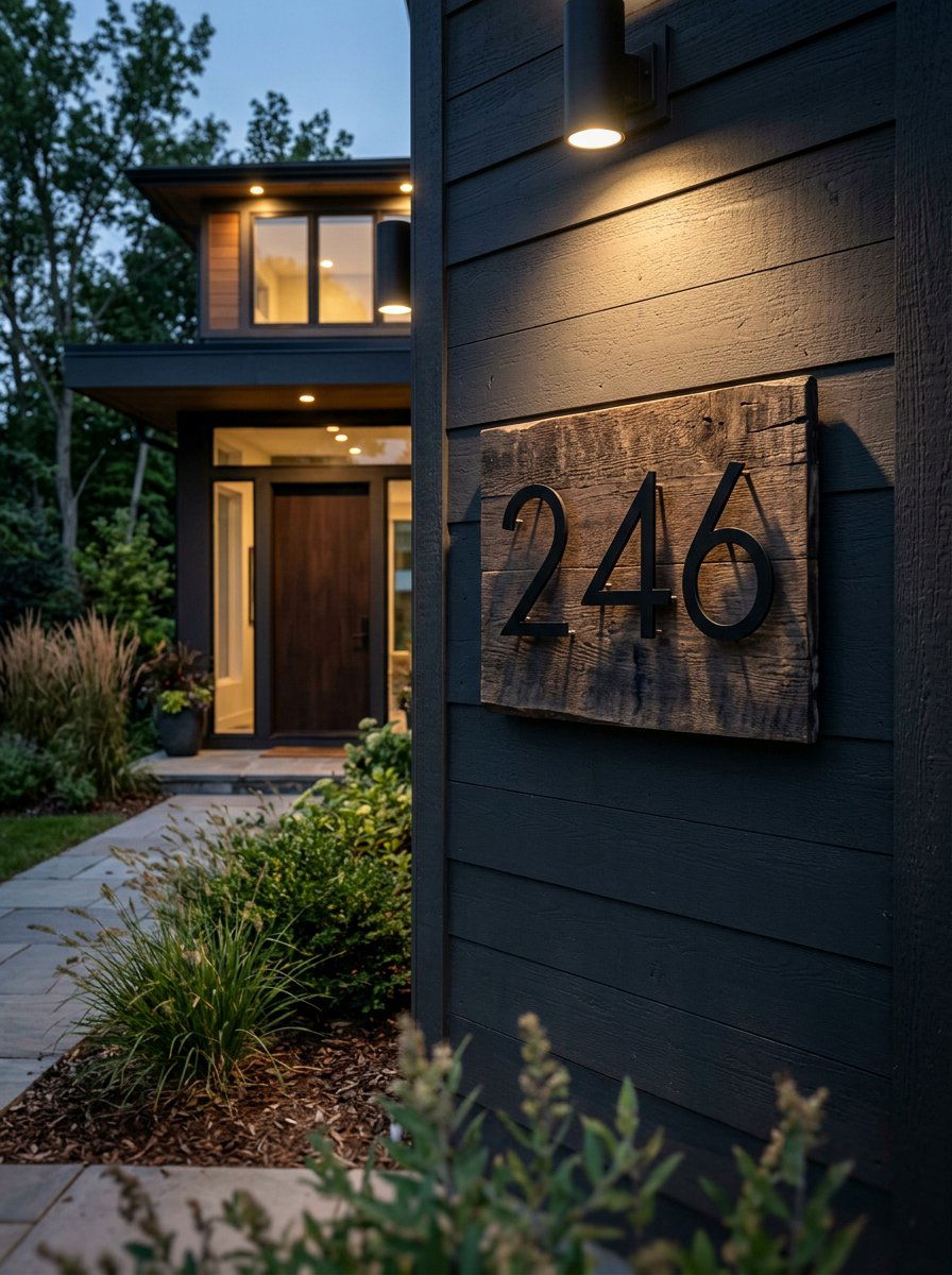 Floating Address Number Board - 25 Pallet Address Number Plaque Ideas