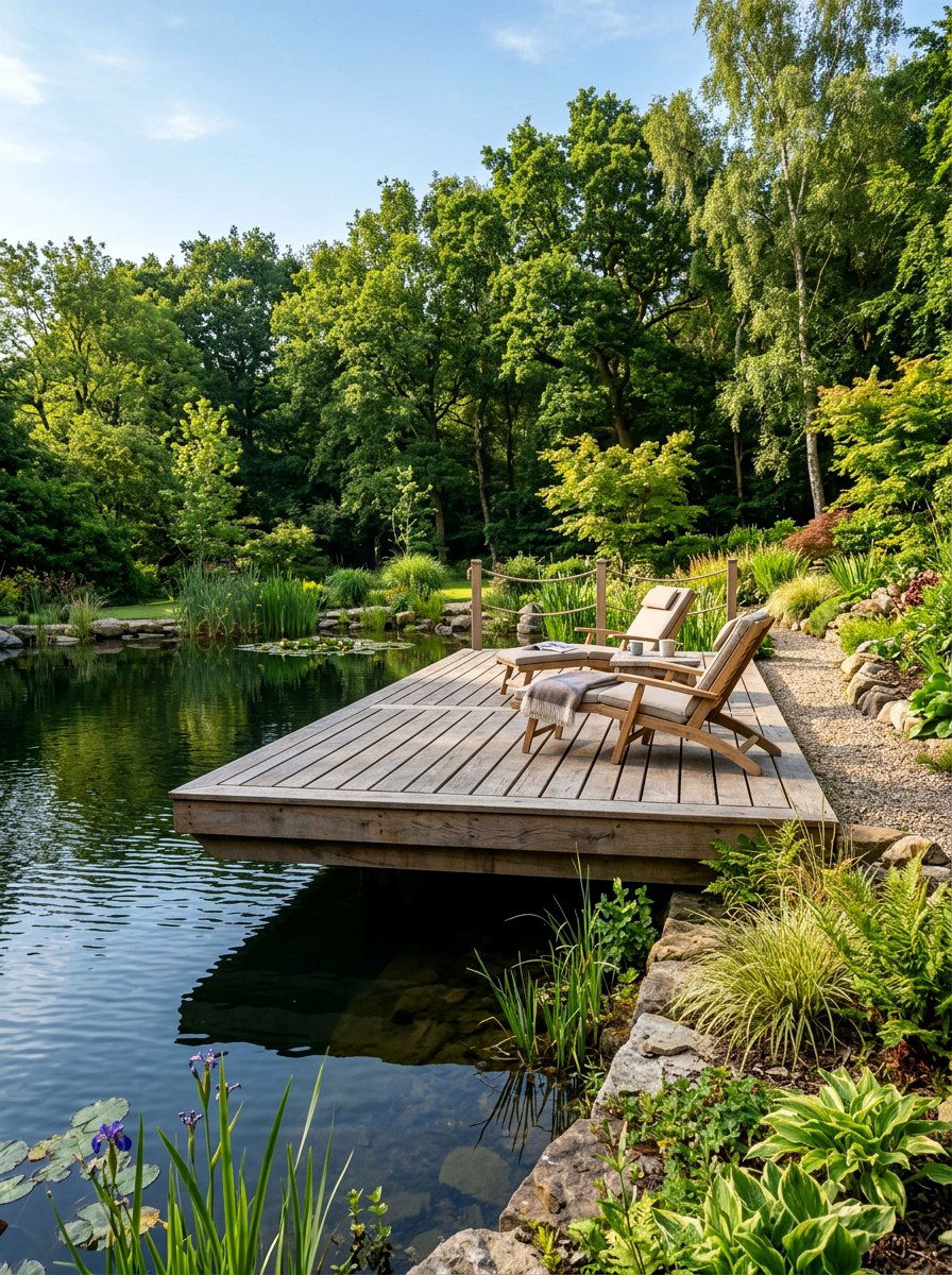Floating Pallet Deck Appearance - 25 Pallet Pond Surround Ideas
