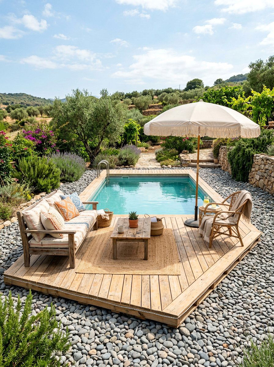 Floating Pallet Pool Deck - 25 Pallet Pool Deck Ideas