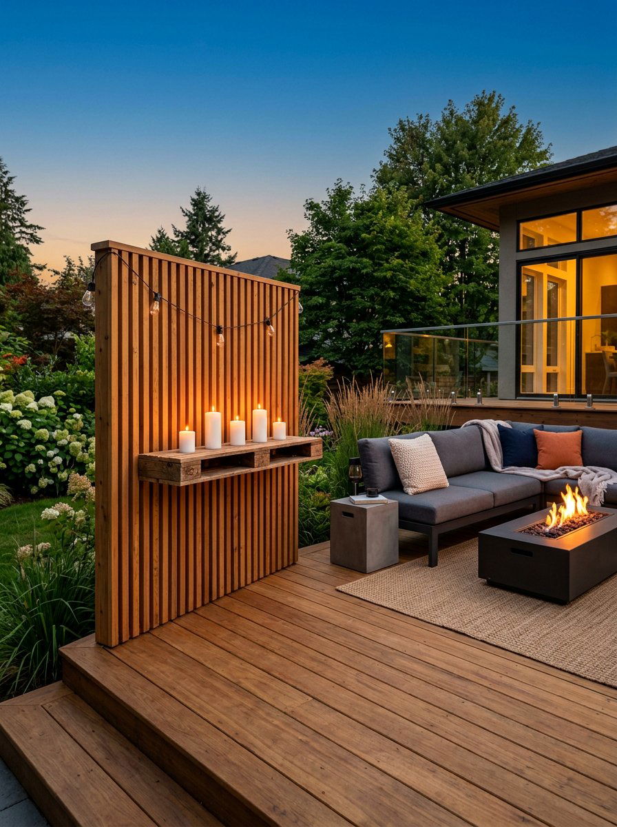 Floating Wood Pallet Shelf - 25 Pallet Outdoor Candle Holder Ideas