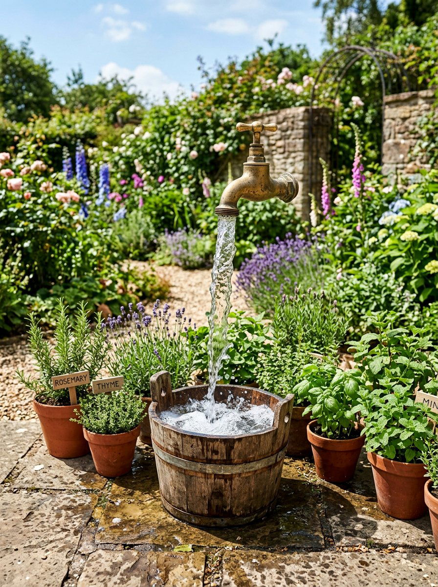 Floating faucet illusion - 25 backyard fountain ideas