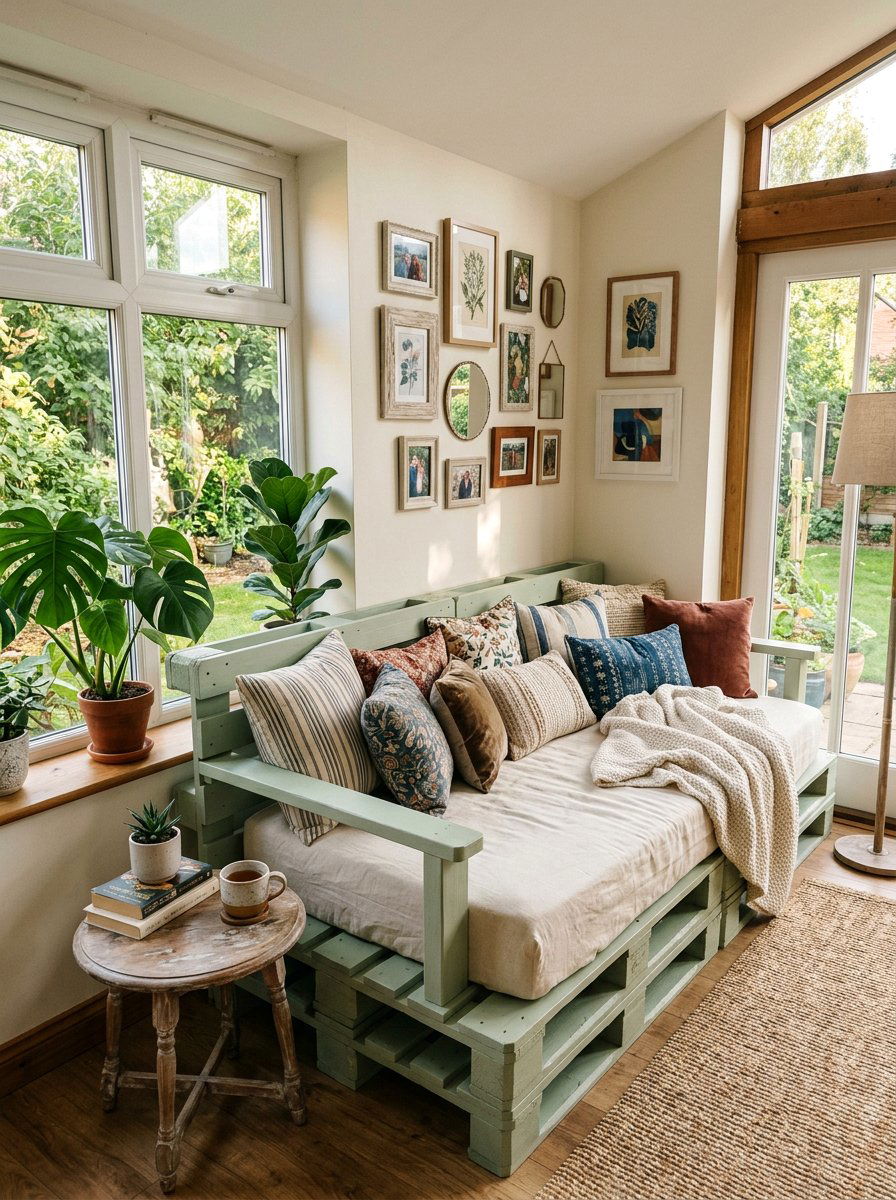 Floating pallet bed - 25 Industrial pallet bed ideas