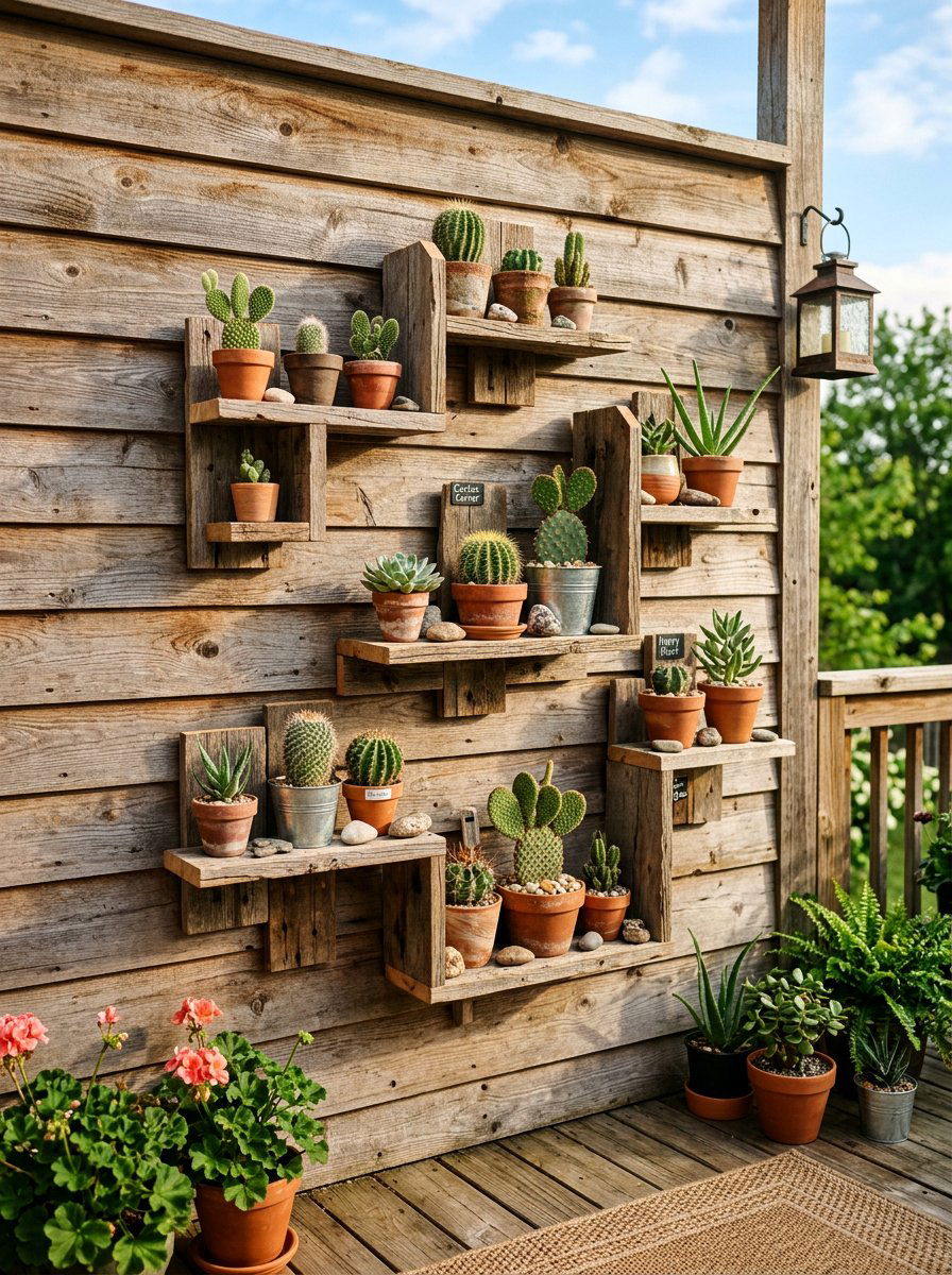 Floating pallet garden shelf - 25 Pallet Hanging Planter Ideas