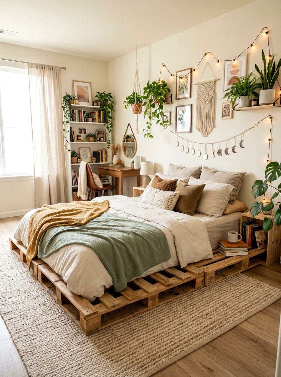 Floor pallet bed - 25 Pallet bed ideas for girls room