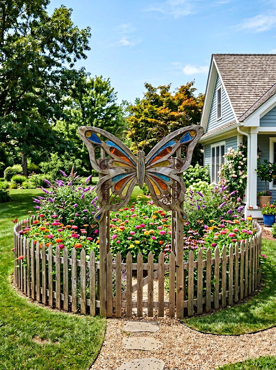 Flower Garden Butterfly Structure - 25 Pallet Butterfly House Ideas