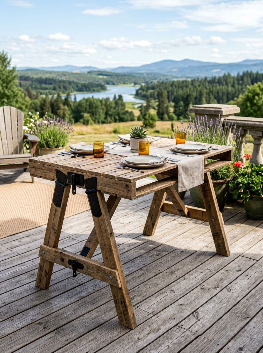 Foldable Pallet Outdoor Table - 25 Pallet Outdoor Dining Table Ideas