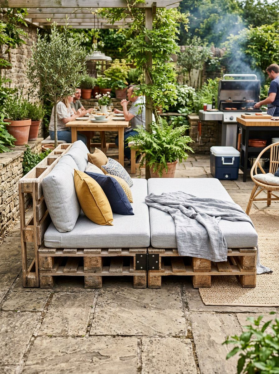 Folding Pallet Daybed For Flexible Space - 25 Pallet Daybed for Patio Ideas