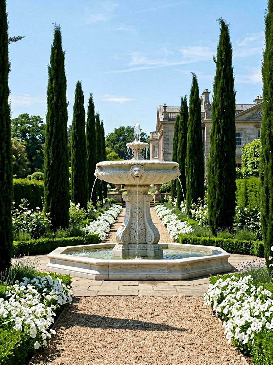 Formal pedestal fountain - 25 backyard fountain ideas