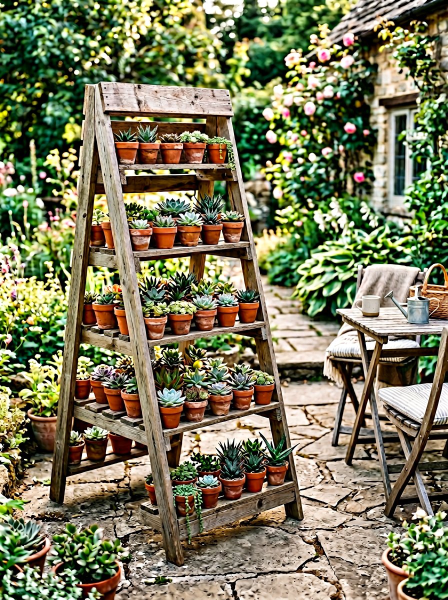 Free Standing Pallet Rack - 25 Pallet Succulent Garden Ideas