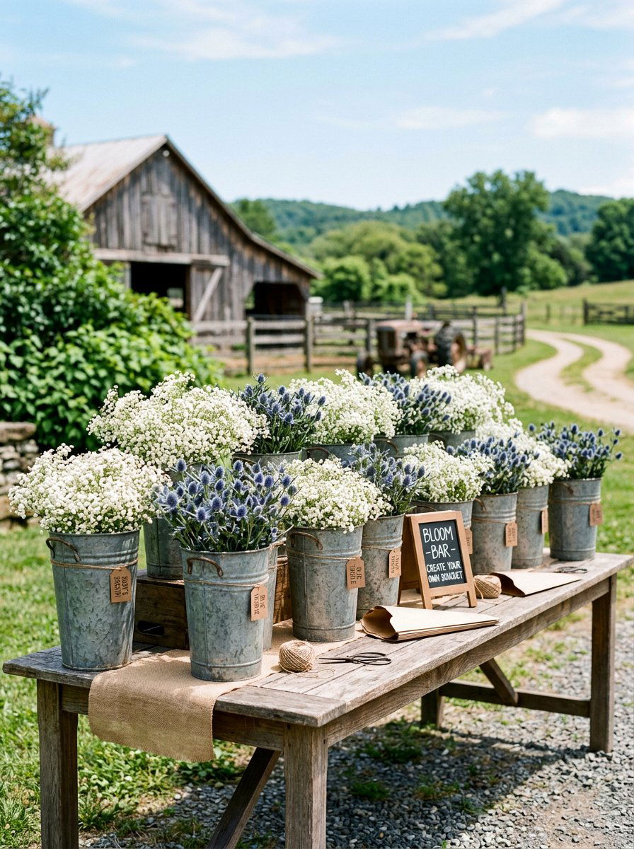 Galvanized Bucket Station - 25 bloom bar ideas