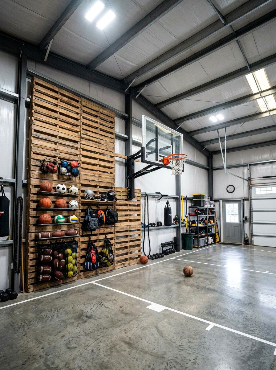 Garage Sports Wall - 25 Pallet Climbing Wall for Kids Ideas