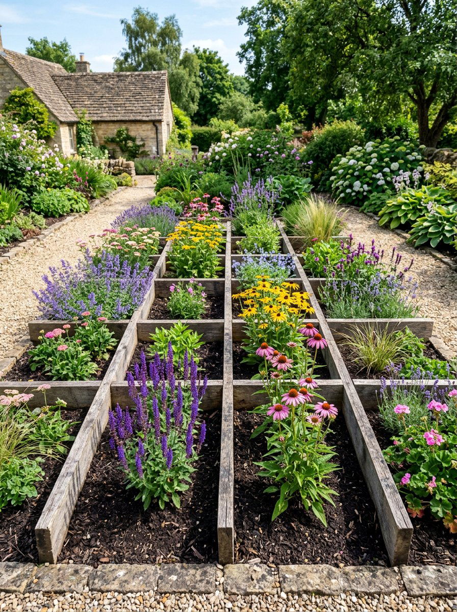 Garden Bed Divider - 25 Pallet Garden Edging Ideas