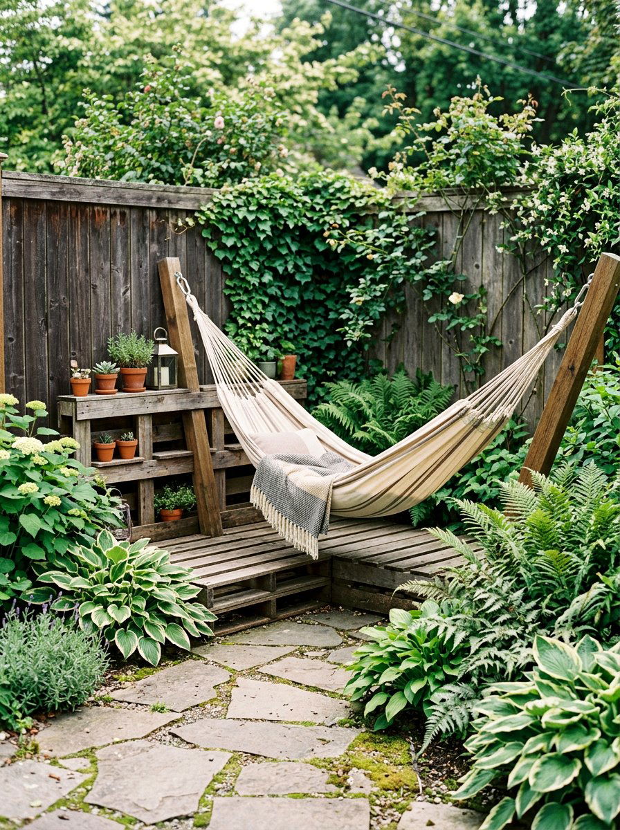 Garden Corner Hammock Stand - 25 Pallet Hammock Stand Ideas