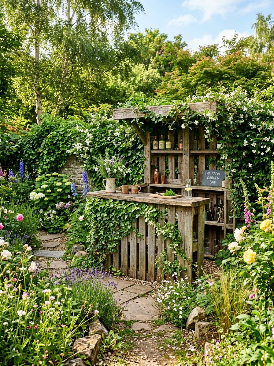 Garden Pallet Bar - 25 Pallet Tiki Bar Ideas