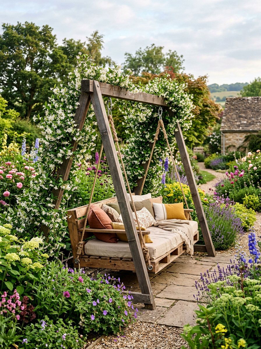 Garden Pallet Swing Bed - 25 Pallet Hanging Swing Bed Ideas