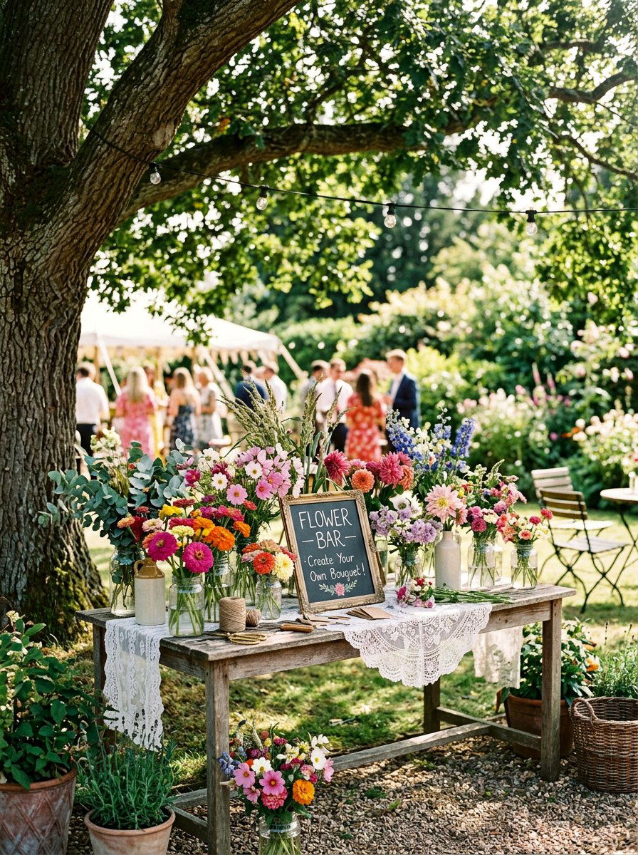 Garden Party Flower Station - 25 bloom bar ideas